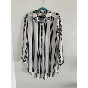 Long Striped Button Up